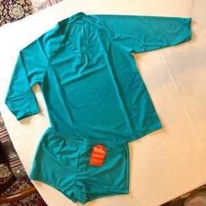 UV Skinz Rash Guard and Boyshort Set XL NWT Teal